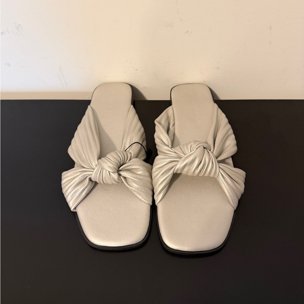 Articles Of Society Silver Knot-Front Slide Mules